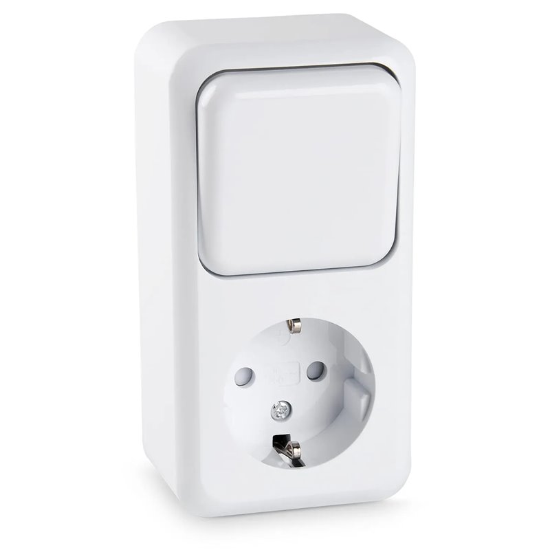 HEITECH Conmutador de superficie, combinación de toma de corriente