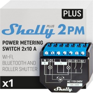Shelly Plus 2PM Smart Home - Interruptor de relé