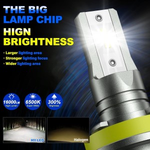 Sycreek Bombilla H8 H9 H11 LED Coche,55W 16000LM 1