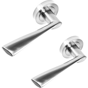 Juego de manillas para puerta, acabado níquel