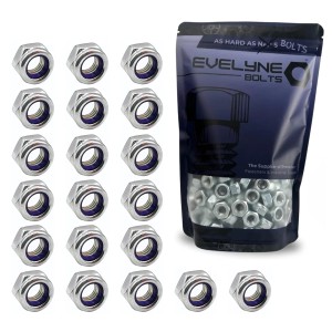 Evelyne Nyloc M8 - Tuercas de acero (8 mm, 20 unid