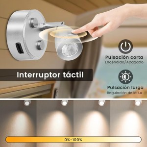 Luces Camper 12V Luz Lectura con Puerto USB
