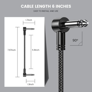 Cable Patch para Guitarra de 15CM (Pack de 3)