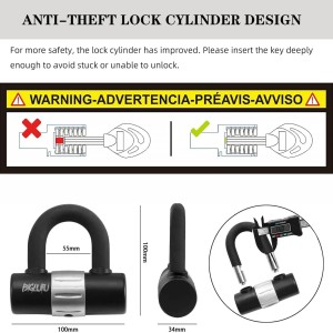 BIGLUFU Candado para bicicleta con 4 llaves, alta