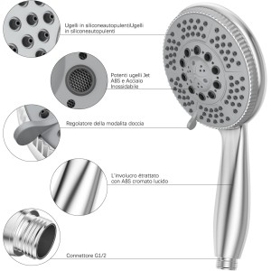 Vinabo Alcachofa de ducha con Manguera 1,5 m