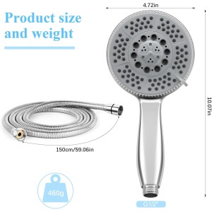 Vinabo Alcachofa de ducha con Manguera 1,5 m