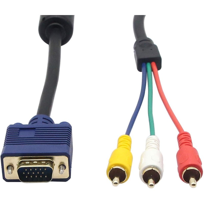 VGA to RCA AV VGA/HD15/RGB a 3 RGB Componente para