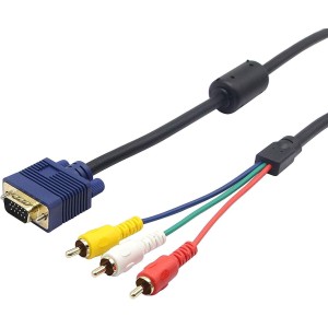 VGA to RCA AV VGA/HD15/RGB a 3 RGB Componente para