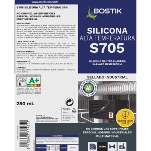 BOSTIK S705 SILICONA ALTA TEMPERATURA Negro