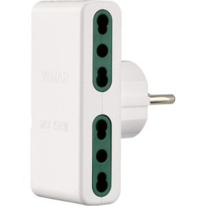 Vimar - Adaptador de enchufe Schuko + 4 tomas 10/1