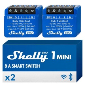 Shelly 1 Mini Gen3  Relé Interruptor Wi-Fi. 2 Uds