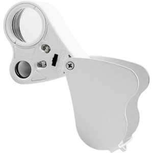 Lupa de joyería Plegable de Metal 30 X 60X,con luz