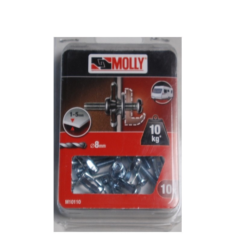 Molly Fijación de cavidad de metal hueco, 8 x 16 m