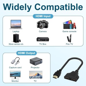 Cable Adaptador Duplicador HDM 1 a 2 Salidas 30cm