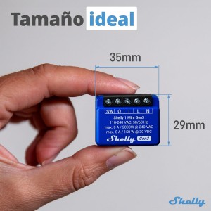Shelly 1 Mini Gen3  Relé Interruptor Wi-Fi. 2 Uds