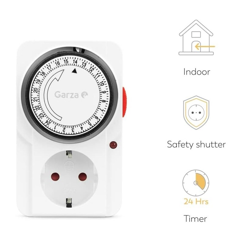 Garza 400600 Temporizador analógico, Blanco