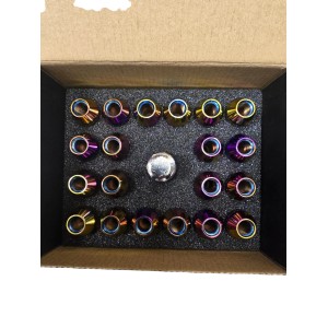 Mishimoto MMLG-125-20LNC Tuercas de bloqueo de aluminio M12x1.25, juego de 20 piezas, cromo Neo