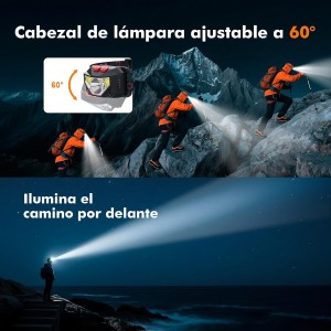 GRIFEMA GD301 Linterna Frontal LED Recargable, 6 M