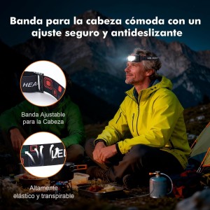 GRIFEMA GD301 Linterna Frontal LED Recargable, 6 M