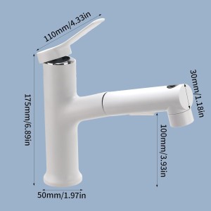 Grifo de Lavabo con Ducha Extraíble de 3 Modos