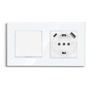 CNBINGO Interruptor de luz con enchufe USB empotra