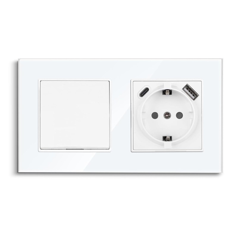 CNBINGO Interruptor de luz con enchufe USB empotra