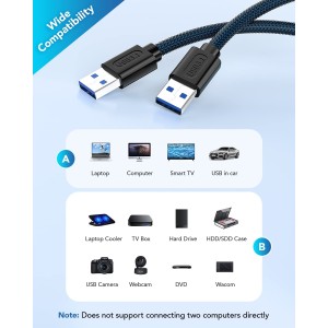 ANDTOBO Macho USB 3.0 Cable-3 Metros, [5Gbps] Cabl