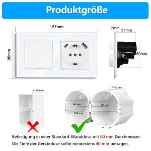 CNBINGO Interruptor de luz con enchufe USB empotra