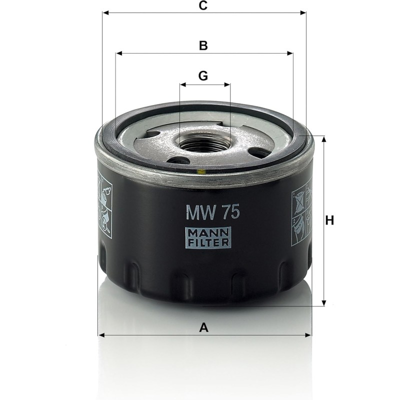 MANN-FILTER MW 75 Filtro de aceite - para Motocicl