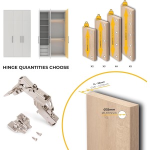 Emuca - Pack de 2 bisagras de cazoleta Ø35mm 165°