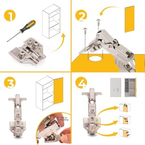 Emuca - Pack de 2 bisagras de cazoleta Ø35mm 165°