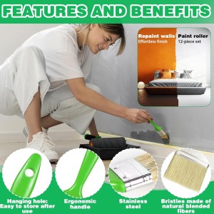 12 Piezas Kit Rodillo Para Pintar Paredes