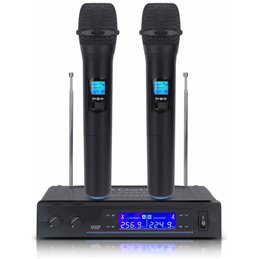 Microfonos inalambricos ,Debra V3002  de doble canal con 2 microfonos de mano Microfonos inalambricos ,Debra V3002  de doble canal con 2 microfonos de mano