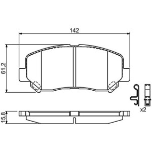 Bosch BP1670 - Pastillas de freno Auto, Delantero