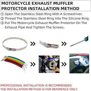 52 cm/20,47" Protector Tubo Escape Moto,Protección