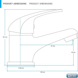 Cornat Grifo de Lavabo Piccolo – Mezclador con desagüe