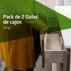 Amig - Juego de 2 guías Correderas Mod.40 de Acero