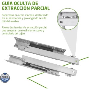 Amig - Juego de 2 guías Correderas Mod.40 de Acero