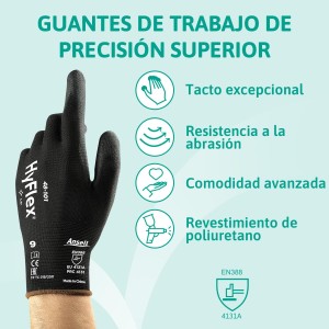 Ansell HyFlex 48-101. 12 Guantes de Trabajo. XS