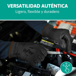 Ansell HyFlex 48-101. 12 Guantes de Trabajo. XS