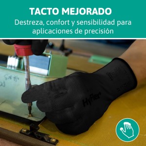 Ansell HyFlex 48-101. 12 Guantes de Trabajo. XS