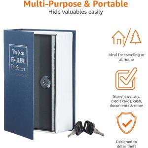 Amazon Basics Caja de seguridad en forma de libro