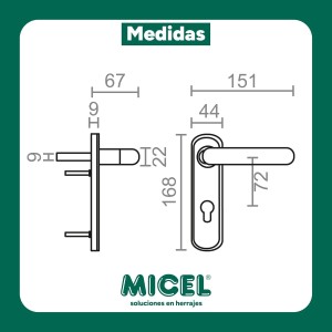 MICEL - 00234 - Juego de manilla cortafuego con bo