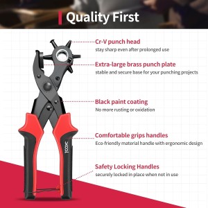 XOOL Alicate Sacabocados, Perforadora para Cuero,