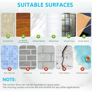 ACWOO 29.5CM Agarraderas de Baño con Ventosa, 2PCS