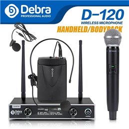MICROFONOS DEBRA D-120 , 1HANDHELD , 1 LAVALIER , 1 HEADSET