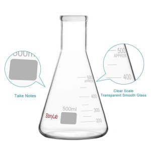 stonylab 1-Paquete 500ml Matraz Erlenmeyer de Boca