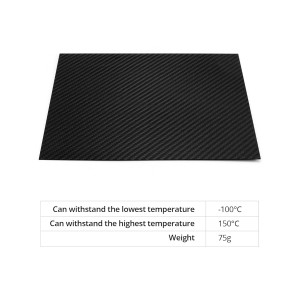 QWORK 3K Lámina de fibra de carbono, 200 x 250 x 1