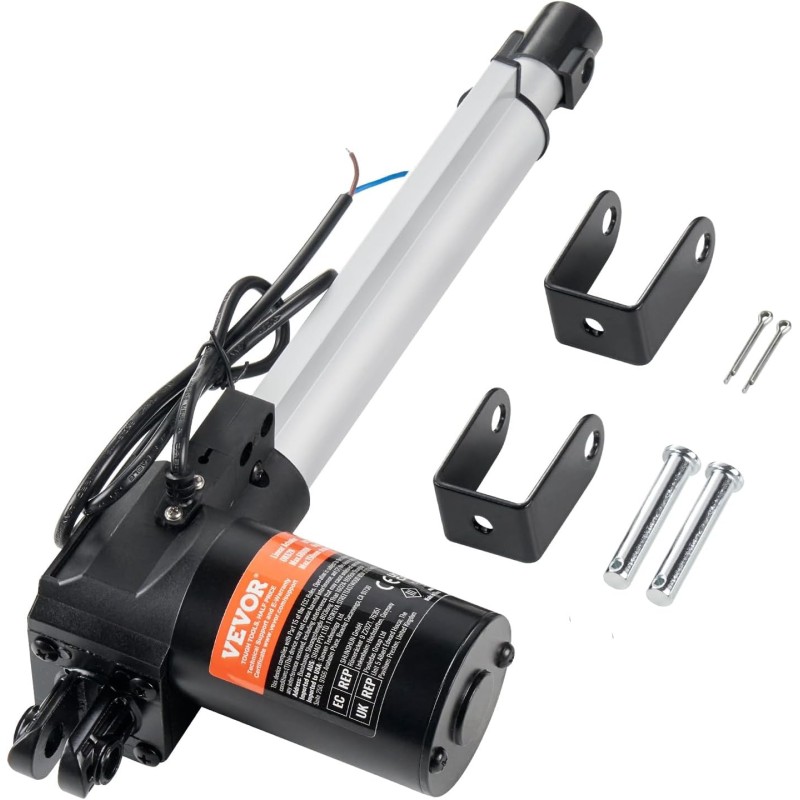 VEVOR Actuador Lineal de 12V, Actuador de Movimiento Lineal de Alta Resistencia 200mm 6000N