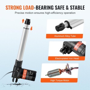 VEVOR Actuador Lineal de 12V, Actuador de Movimiento Lineal de Alta Resistencia 200mm 6000N